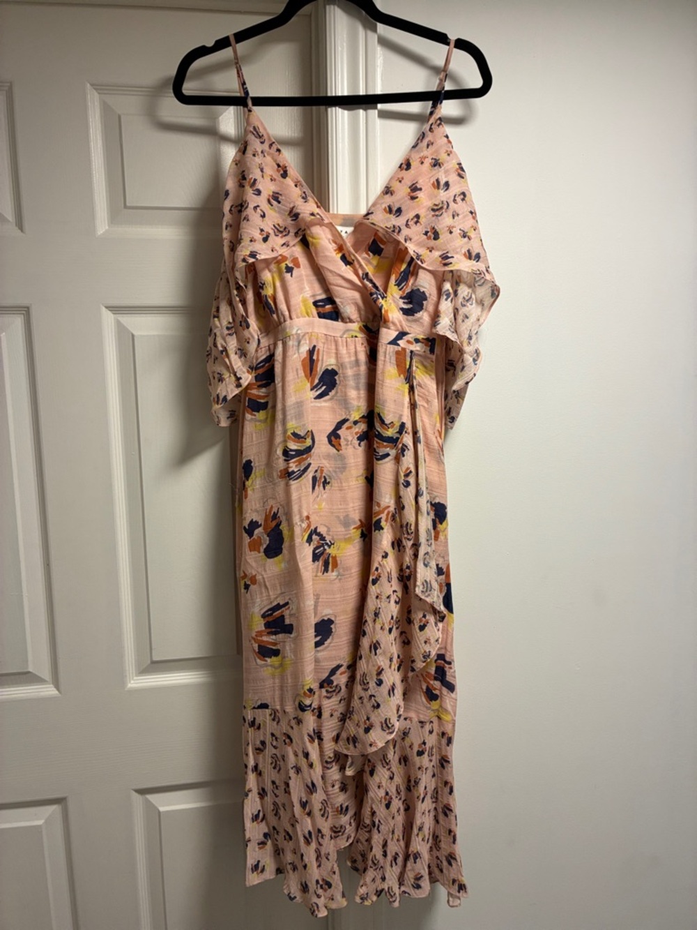 Tanya Taylor Peach Pink Floral Slip Dress